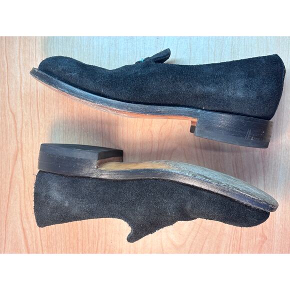 2120 LA-MX Black Nubuck Loafers Beaded Southwest Diamond Detail Women's Size 7 - Picture 7 of 10